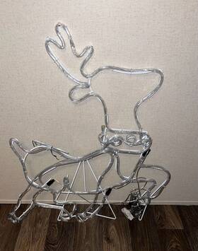 Fraser Hill Farm Xchled028-rd2-mlt 28 Inch Leaping Reindeer Led Christmas Decoration