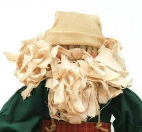 List-25 Friedas Friends Santa4 Santa Cloth Doll Christmas Shabby Chic Rag Beard Glasses Plaid Nice Bad Inch