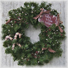 Ft103cc Owi Warm Winter Wishes Rustic Pine Wreath Homespun Wooden Candy