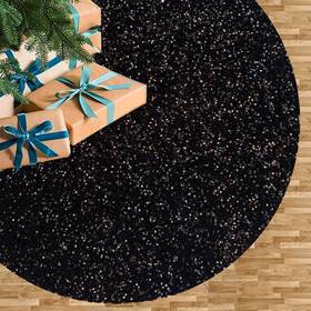 Fuhsy 155159614439 Black Christmas Tree Skirt 21 Inch Sequin Velvet Skirts Small