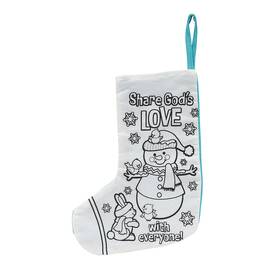 Fun Express 197640416398 Color Your Own Religious Christmas Stocking 7 3/4 Inch X 10 - 12 Piece