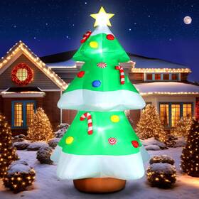 D01na-003 Funfanso 10ft Christmas Inflatable Tree With Led Lights For Yard Decor