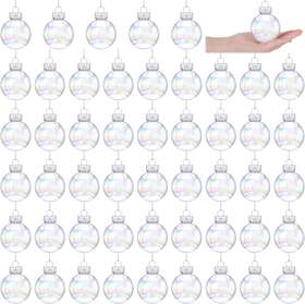 Funtery 696594685527 Christmas Ball Ornaments Plastic Fillable Balls Set Clear