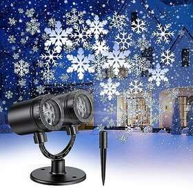 Fussion 753775964991 Christmas Snowflake Projector Lights Outdoor Double Head Snowfall Led