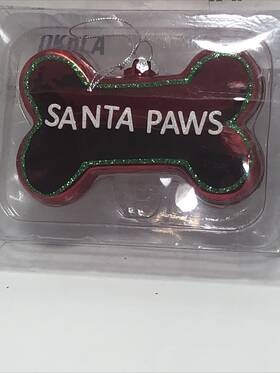 Rm65 G For Gifts 738449291474 Inch Santa Paws Dog Bone Christmas Ornament