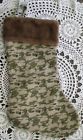 G91478 Regent Camo Christmas Stocking Camouflage Fleece Trim Stockings 721003914780
