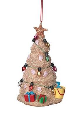 041734 Ganz Midwest Sand Beach Christmas Tree Hanging Resin Ornament