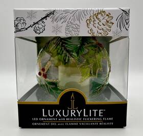 Ganz 661371582771 Luxury Lite Christmas Ornament Led Flickering Flame Candle 4 Inch Clear Timer