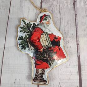 Ganz 696322271282 Metal Christmas Ornament Santa With Good Boys Girls Book 2-sided By Nwt