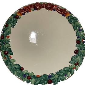 Bc6774 Ganz Bella By Casa Holiday Pedestal Cake Plate Christmas Ceramic Hand Painted