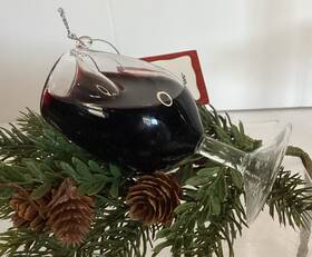 Ex25630 Ganz Merry Merlot Wine Glass Hanging Christmas Tree Ornament