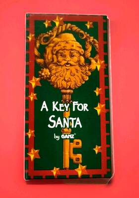 Ex3120 Ganz A Key For Santa Ornament By Christmas With Red Ribbon Hanging
