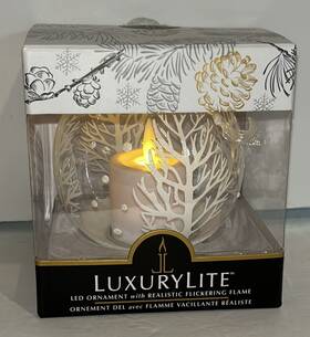 Llx1094 Ganz Luxurylite Led Christmas Tree Ornament With Realistic Flickering Flame Tested