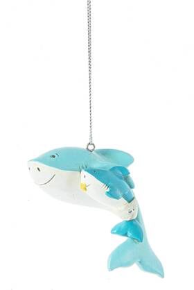 Mx175878 Ganz Shark Mom With Baby In Diapers Christmas Holiday Ornament