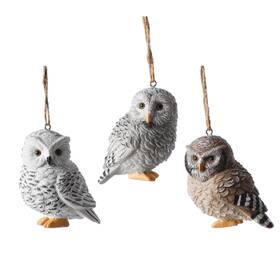 Mx181153 Ganz Winter Woodland Owls Christmas Holiday Ornaments Set Of 3