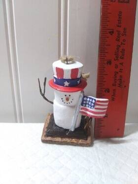 Mx181771 Ganz Patriotic Smores Snowman American Flag Christmas Ornament By Midwest Cbk