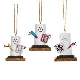 Mx187041 Ganz Smores Having Game Night Christmas Holiday Ornaments Set Of 3
