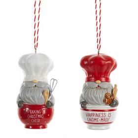 Mx188469 Ganz Gnome Bakers Baking Gingerbread Cookies Christmas Holiday Ornaments Set Of 2