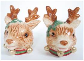 X5897 Ganz Cute Reindeer Salt And Pepper Set Christmas Indoor Home Decor