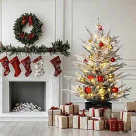 Zztui8f4z Gaomon 3 Ft Prelit Christmas Tree Artificial Trees With Lighting Xmas Tr