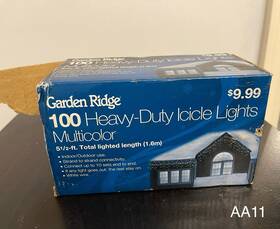 Garden Ridge 047275925256 Icicle Lights Set Indoor Or Outdoor Multicolor Christmas Open Damaged Box