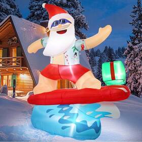 Gt221-cllr Gardentime 6.5ft Christmas Santa Claus Inflatables Outdoor Decoration Surfing