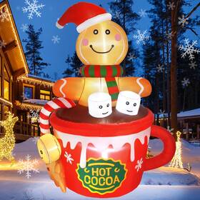 Gt226 Gardentime 6ft Christmas Gingerbread Man Inflatables Outdoor Decoration Hot C