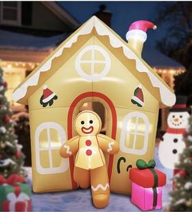 Trgm01 Garig 6ft Christmas Inflatable Gingerbread Man Yard Decor Led Outdoor Holiday