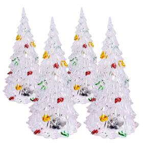 01o17153of8zk Garneck 4pcs Lighted Christmas Trees 4.7 Inch Tabletop Tree Mini Led Colorful C