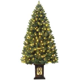 Ic-ga300 Garvee Prelit Artificial Christmas Tree With Warm White Lights Green Full