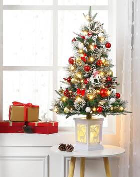 Garveehome 198723671956 3 Ft Mini Christmas Tree With Premium 78 Warm White Led 8 Mode Xmas Pine Tre