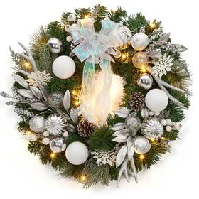 Soducyayxyityut7t3zpqgqxebz6a Garveehome T24 Inch Pre-lit Christmas Wreath Battery Operated Xmas