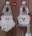 Gaxy142108 Kly Primitive Fabric Snowman Or Santa Door Hanger On Sale