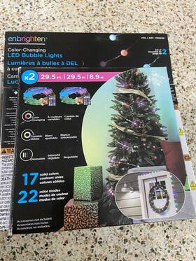 Ge 030878829847 Enbrighten Led Color Changing Bubble Lights 2x29.5ft 180 Bulbs Christmas