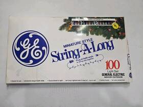 Ge 043168991704 New Vintage Color String-a-long Mini Christmas Lights 100 In/outdoor Nip