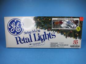 Ge 043168991957 Christmas Lights- Vintage Multicolor String A Long Petal Lights Set-35