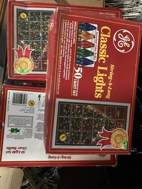 Ge 043168995108 Vintage 50 Count String-a-long Classic Christmas Lights Assorted Color X3 Pk