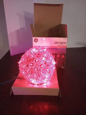 Ge 087449759096 Holiday Classic Christmas 6 Inch Super Sphere 100 Lights Starburst Red