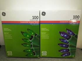 Ge 087449960058 Nos 2013 Mini Christmas Lights Constant 100 Green/blue Indoor Outdoor 2pk