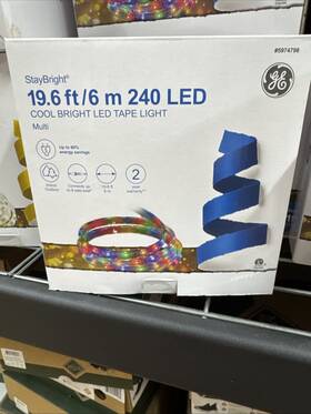 1041136 Ge Staybright 240 Light 19.6 Ft Multicolor Led Christmas Tape Lights Cool Bright