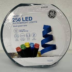 1055709 Ge Staybright 250 Cnt 51.8 Ft Multi Color Constant Led Christmas String Lights