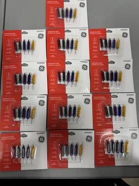 1055827 Ge Lot Of 13 -ge Replacement Bulbs Multi Multiples Christmas Lights