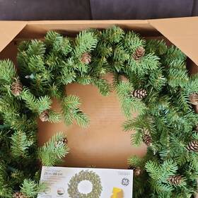Ge 1293691 Color Choice 26in Dual Lighted Pine Wreath Green Plastic Christmas