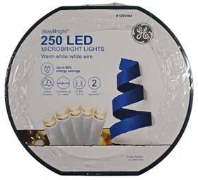 1295964 Ge Staybright 250 Micro Led String Lights 51.8ft Warm White Christmas Wedding