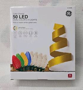 Ge 1295988 Color Changing 50 Count C9 32.6-ft Multicolor Led Christmas String Lights New
