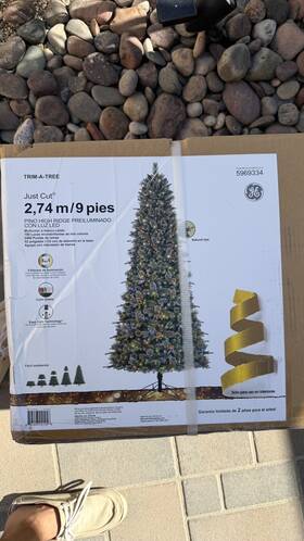 24145lo Ge 9ft High Ridge Pine Prelit Artificial Christmas Tree With Dual Color Led Lights