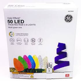 5270843 Ge Color Effects 50-count 32.6ft Changing Led Plug-in Christmas Lights New