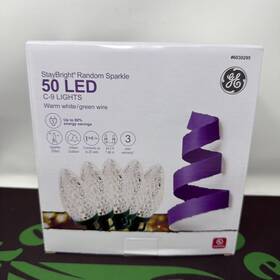6030295 Ge Staybright 50-count 24.5-ft Random Sparkle Warm White C9 Led Christmas Lights
