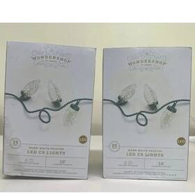 Ge 764878625054 Brand New Wondershop 25ct Led C9 Faceted Christmas Light Warm White With Green Wire