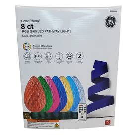 8-marker Ge 803993730622 Color Effects Pathway Lights 8 Ct Rgb G80 Multicolor Led Christmas